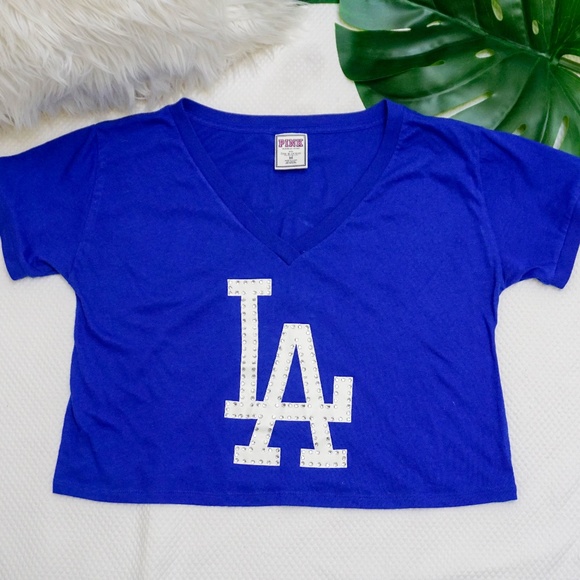 Pink Victoria S Secret Tops Pink Victorias Secret Dodgers Crop